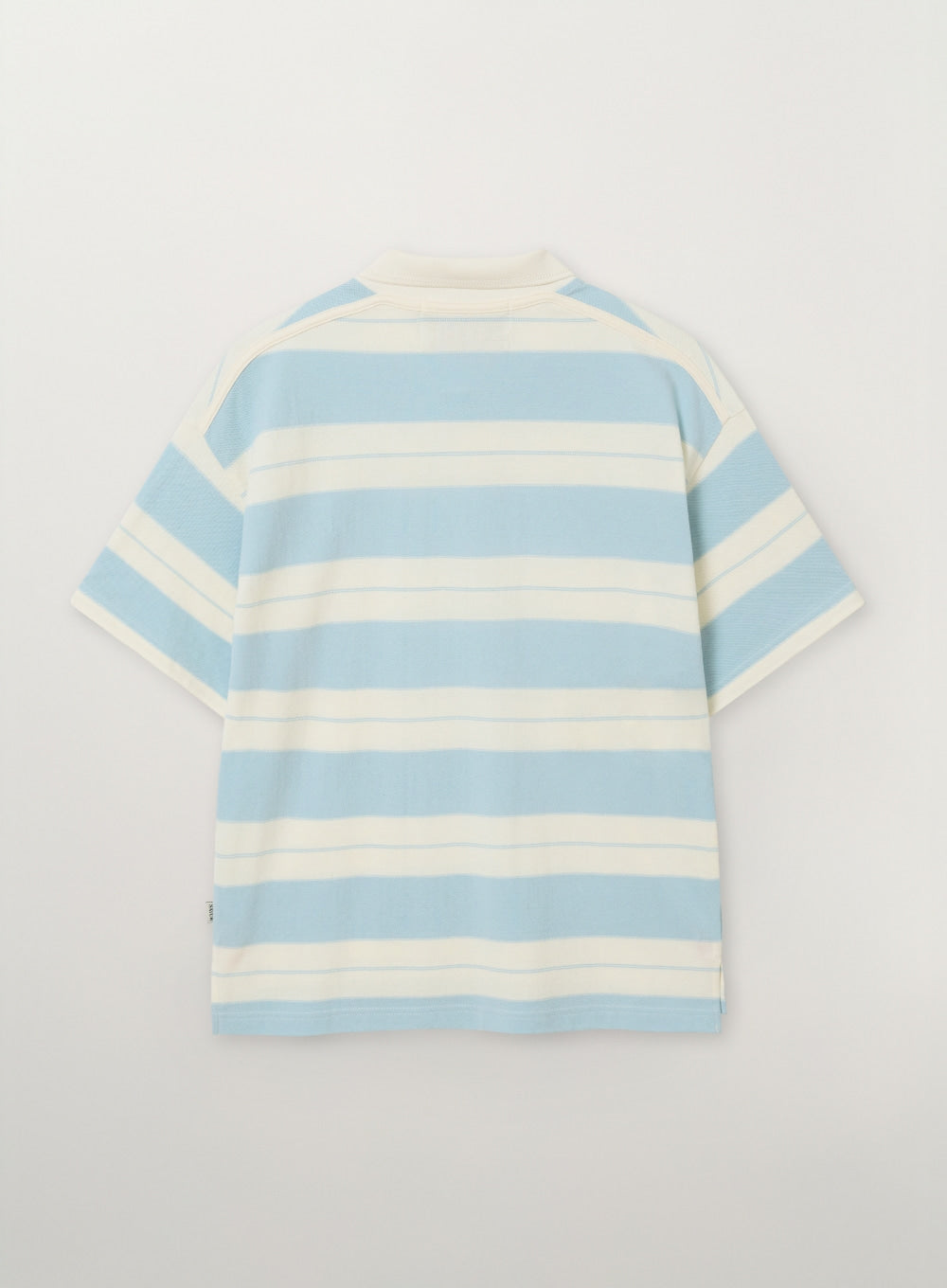 Satur Apero Stripe Pique T-Shirt - Sky Blue