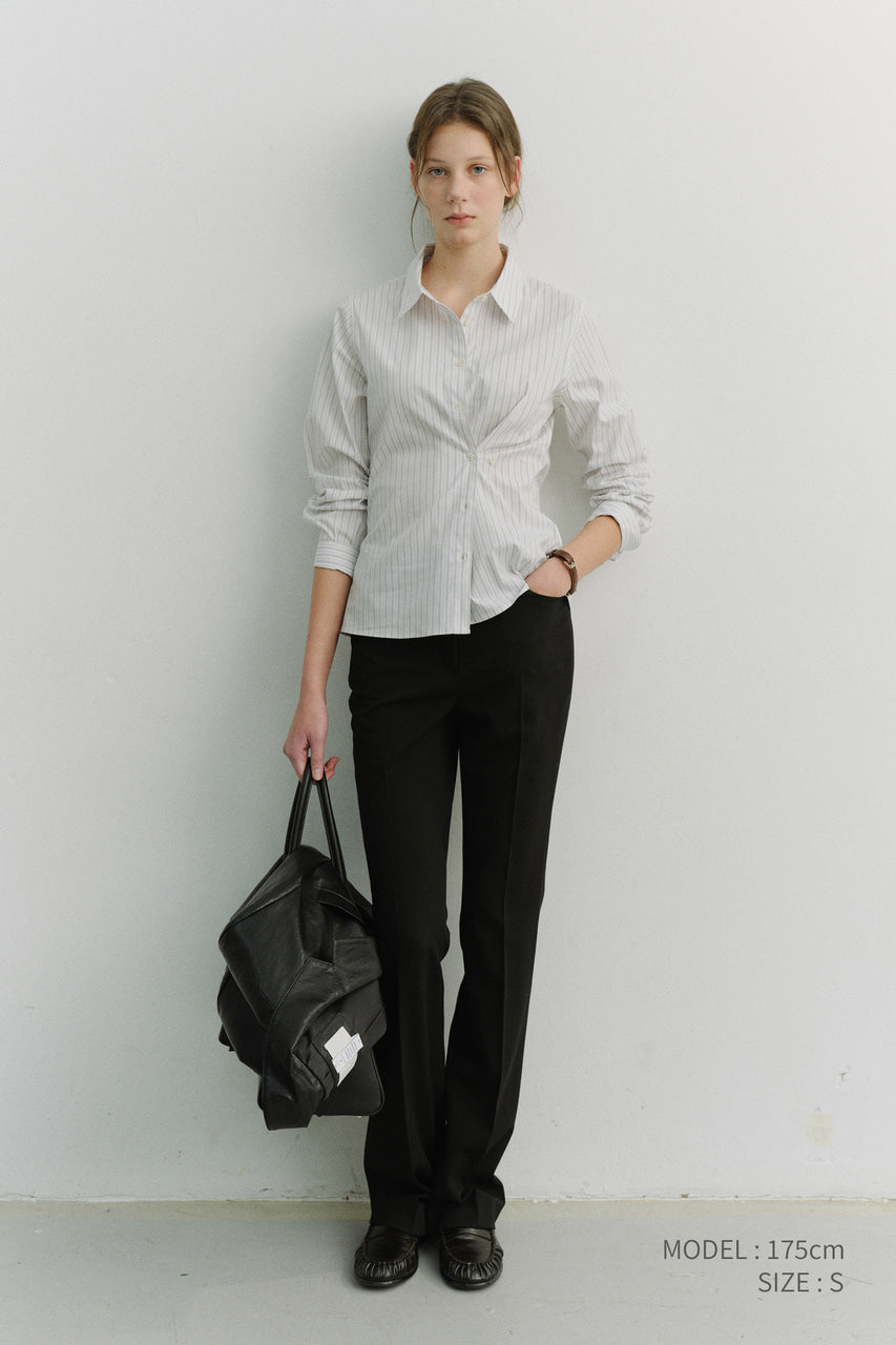 Dunst Semi Boot-Cut Slim Slacks Black