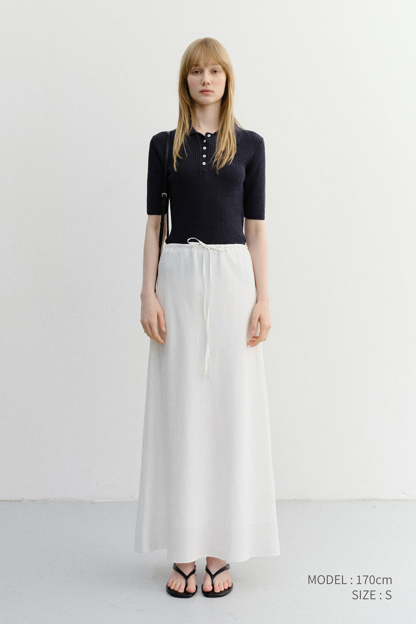 Dunst Buttoned Slim Polo Knit Navy