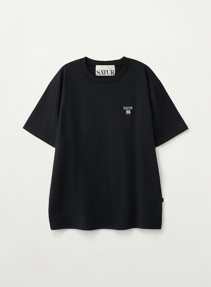 Satur Loren Classic Logo T-Shirt - Black