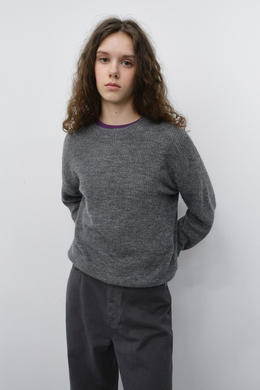 Dunst Unisex Hairly Sweater Melange Grey