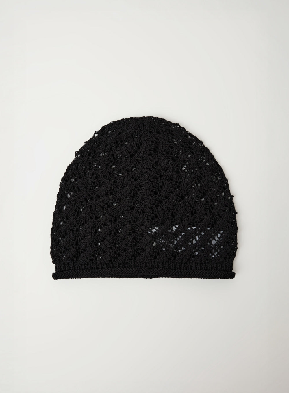 Satur (W) Crochet Knit Beanie - Black