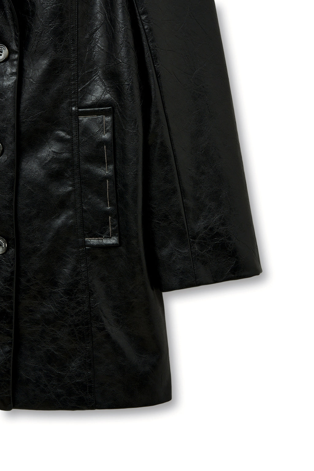 Matinkim Faux Leather Half Double Jacket IN Black