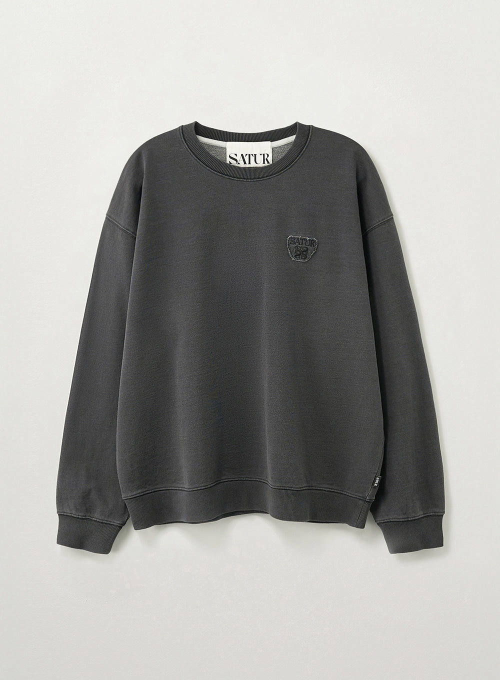 Satur Denim Like Washed Sweatshirt - Black