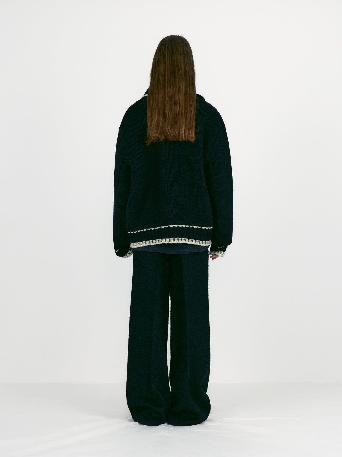 Low Classic Cowichan Wool Knit Cardigan Black