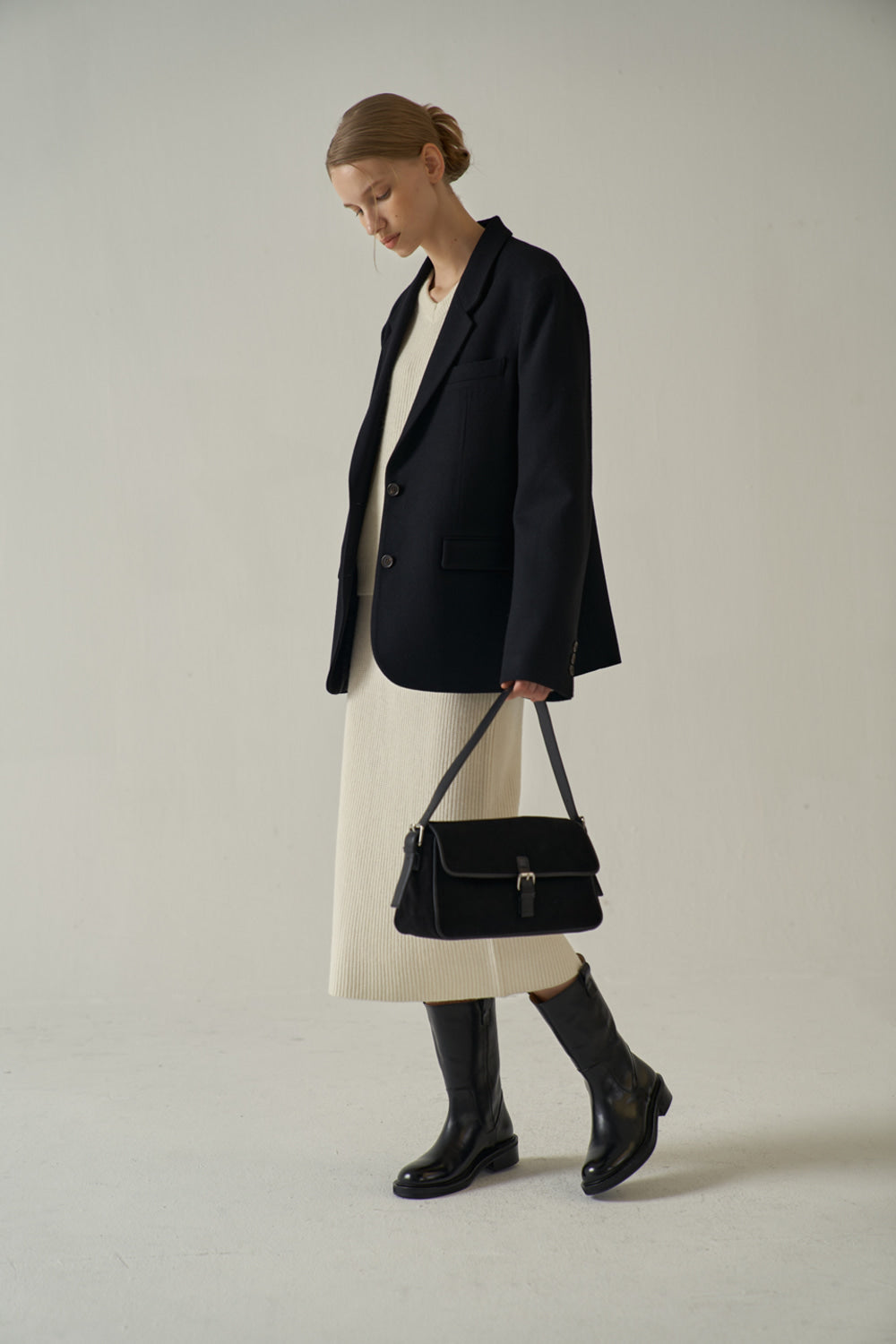 Facade Pattern Classic Wool Jacket black