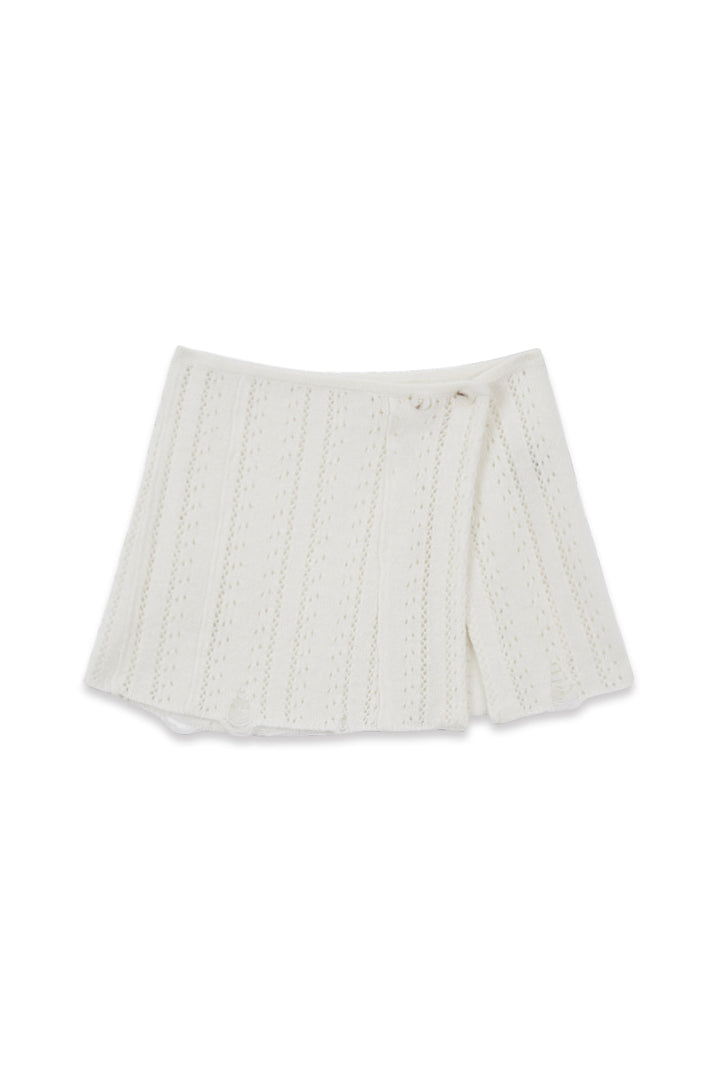 Matinkim Punching Wrap Mini Skirt IN Ivory