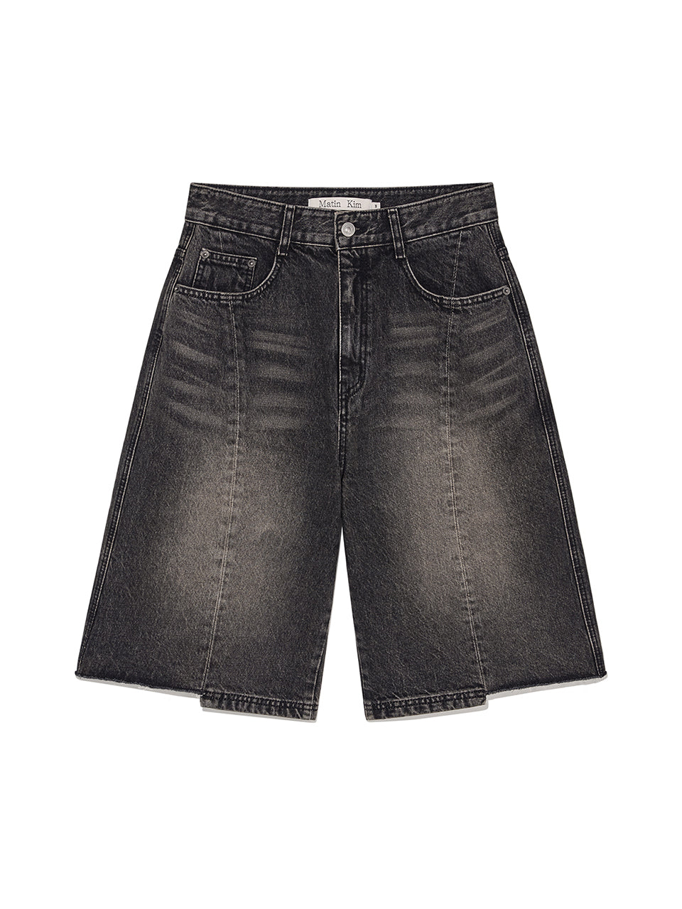 Matinkim Hem Point Bermuda Denim Pants For Women IN Charcoal