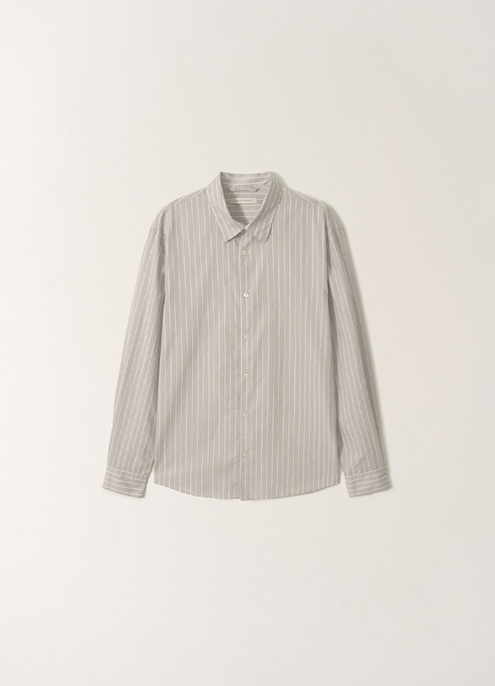 Nothing Written Poplin stripe shirt (Gray, M)