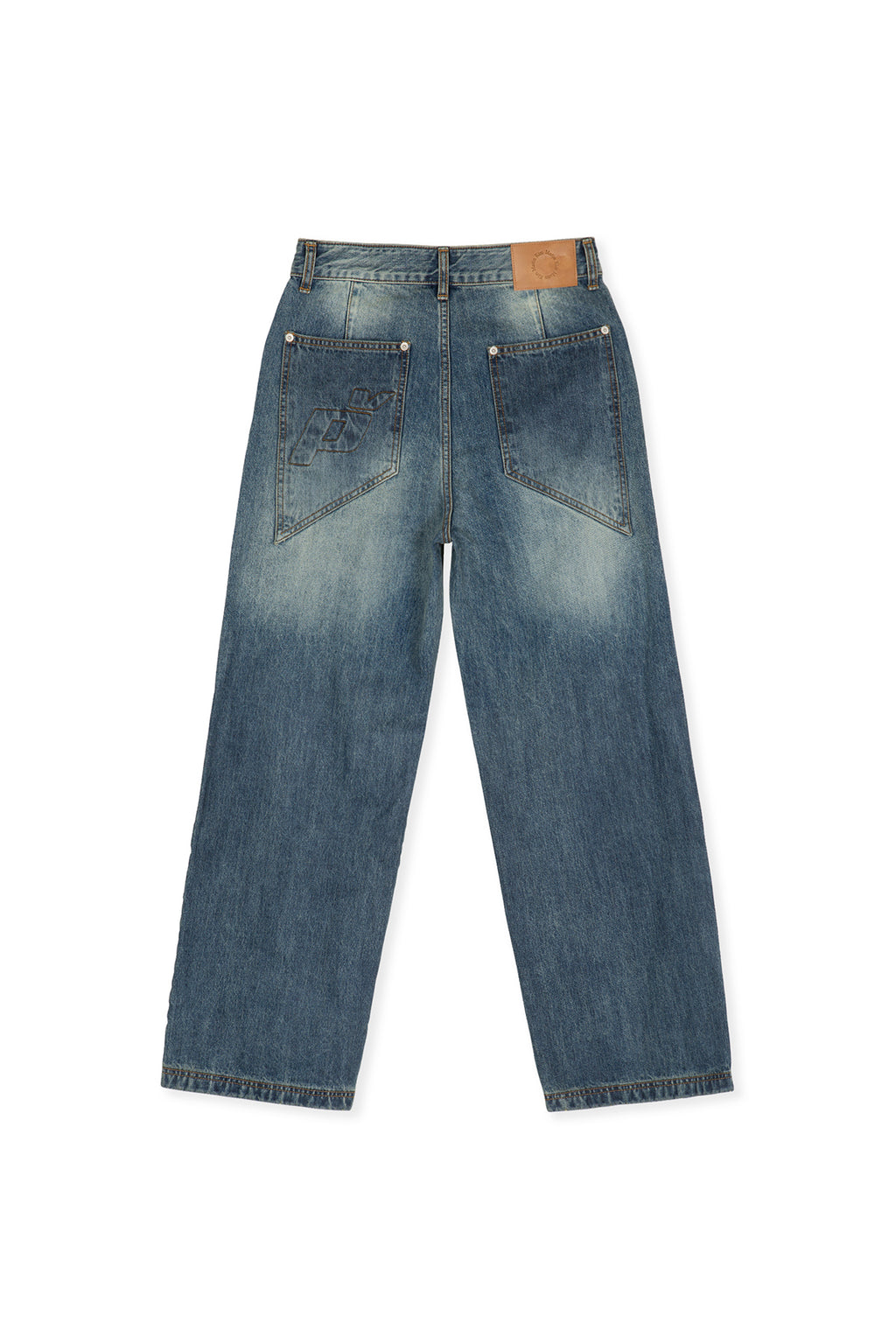 [matinkim] PEACHES COATING WASHED DENIM PANTS FOR WOMEN IN BLUE