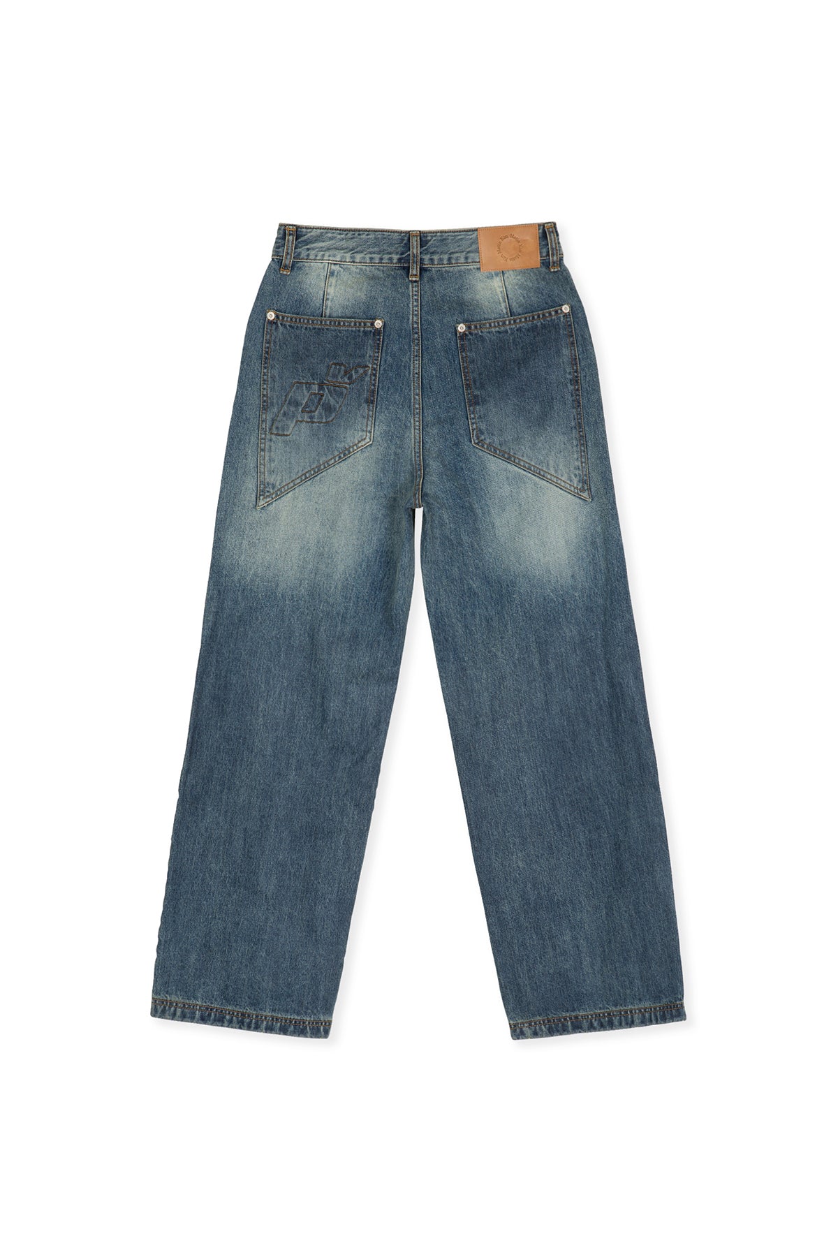 [matinkim] PEACHES COATING WASHED DENIM PANTS FOR WOMEN IN BLUE