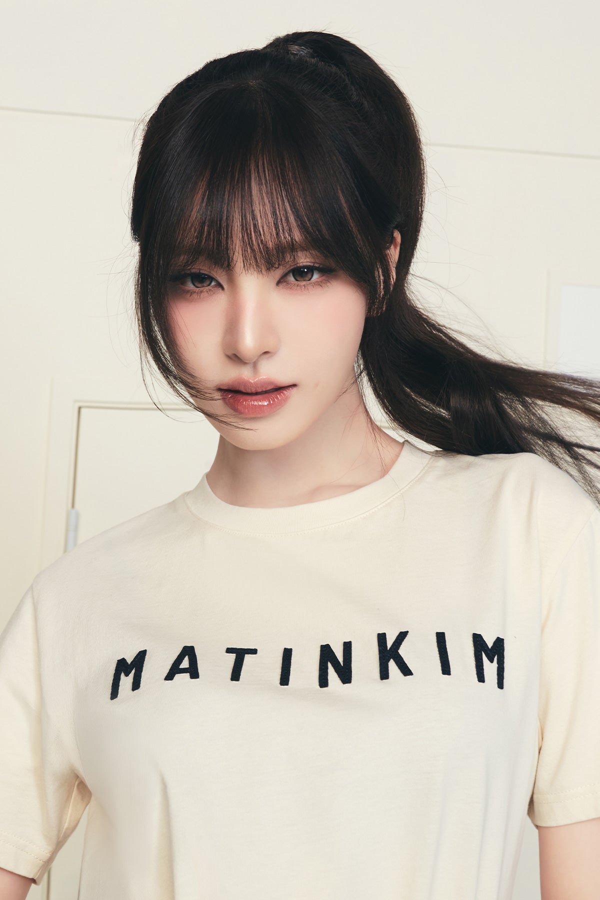 Matinkim Applique Felt Logo Top IN Cream
