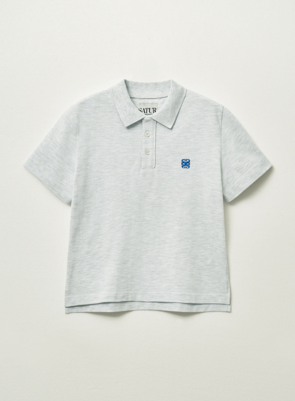 [satur] (W) Basic Pique Polo T-Shirt - Melange White