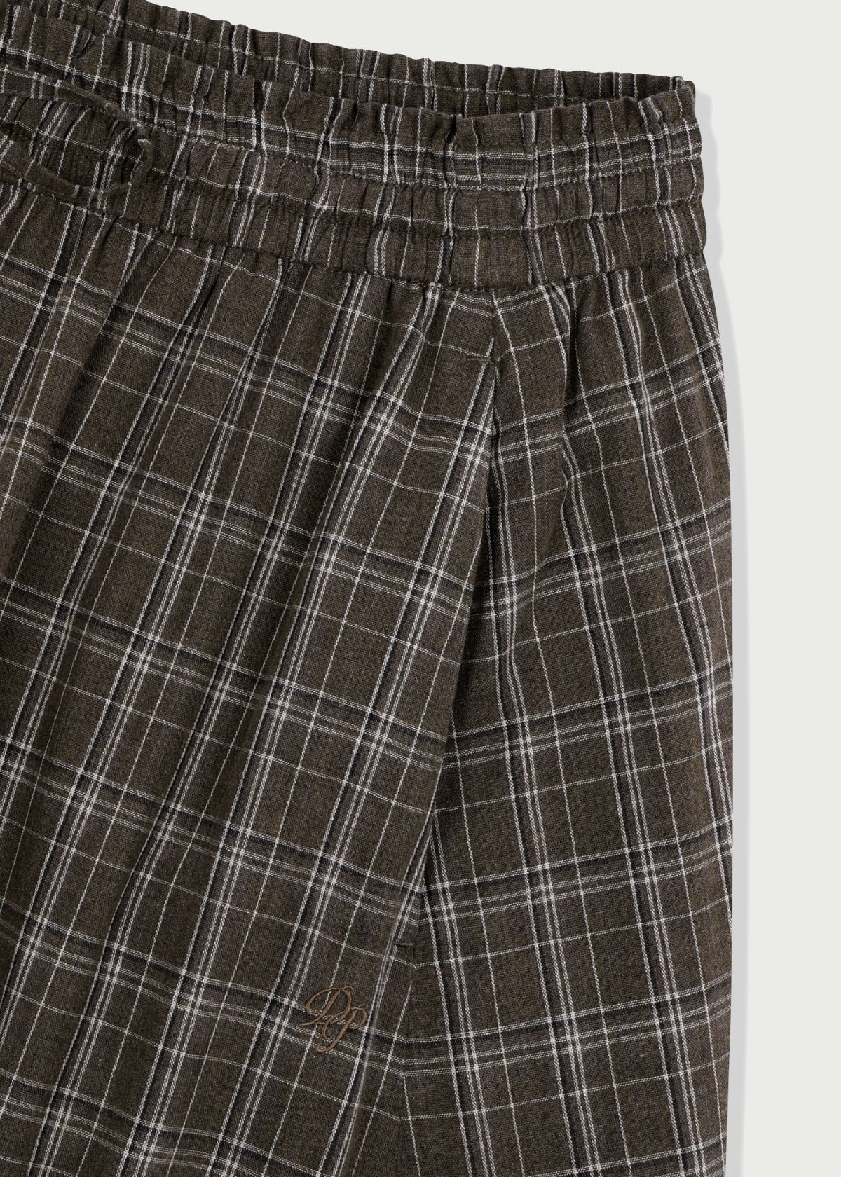 Depound lace point check tiered skirt - brown