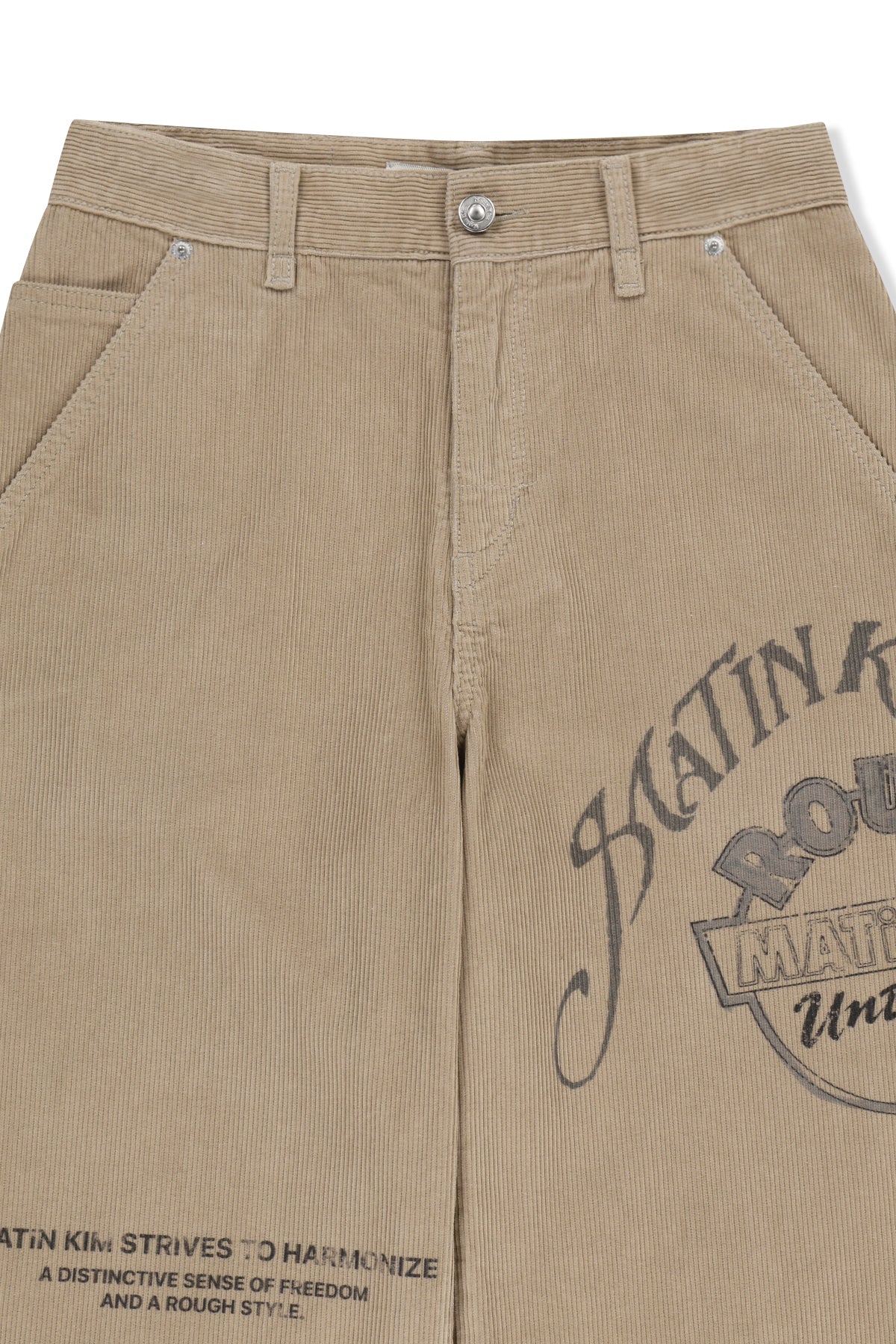 Matinkim Matin Graphic Corduroy Pants IN Beige
