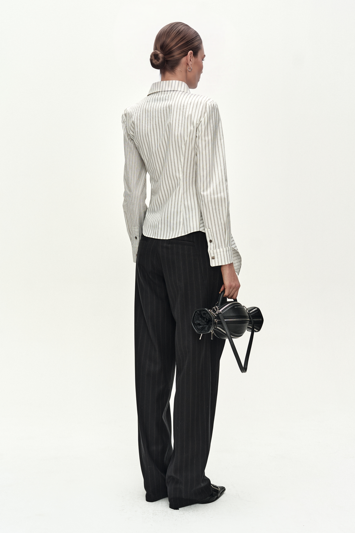 Andersson Bell Asymmetric Studded Stripe Shirt