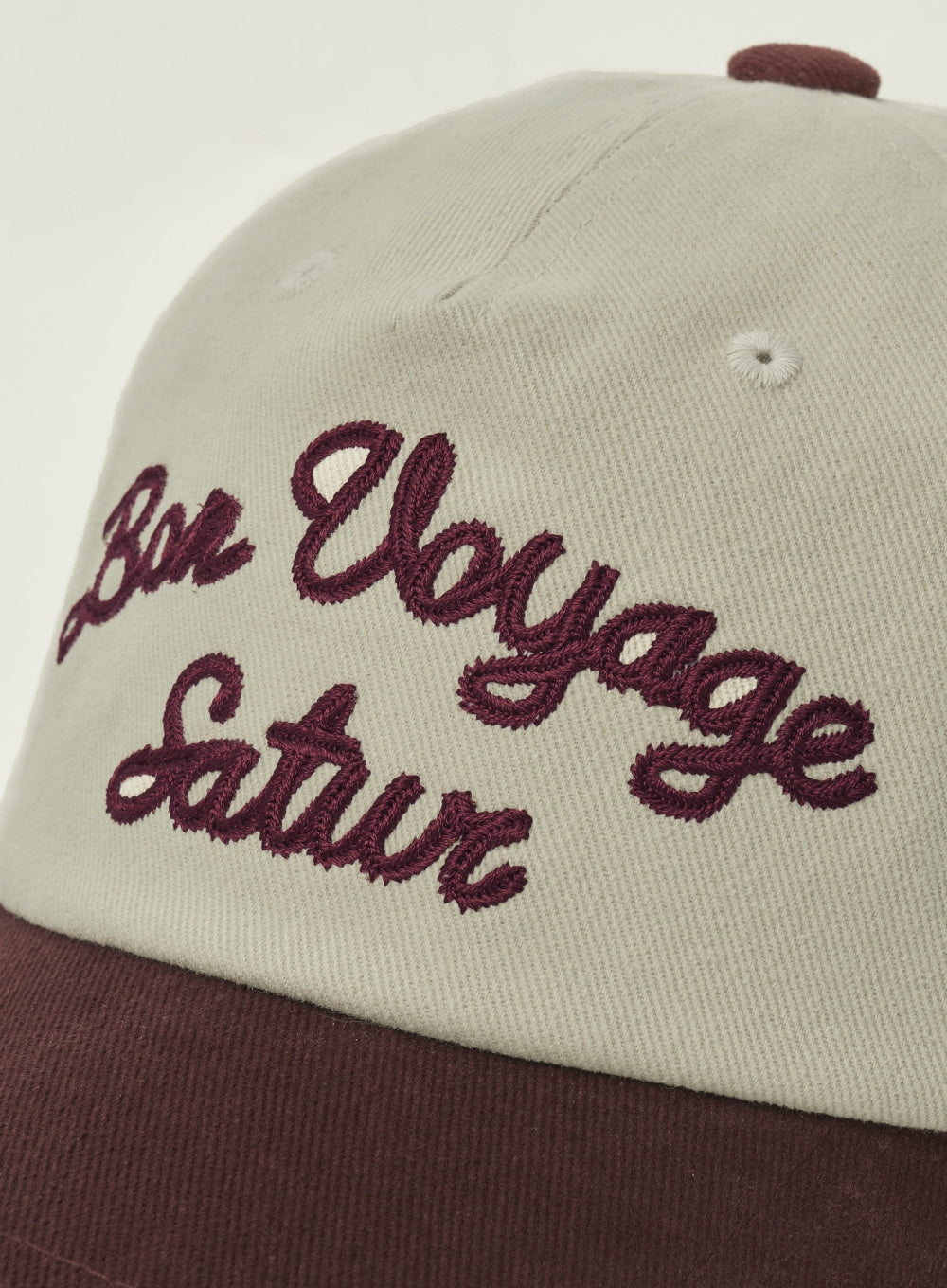 [satur] Bon Voyage Contrast 5 Panel Ball Cap - Burgundy