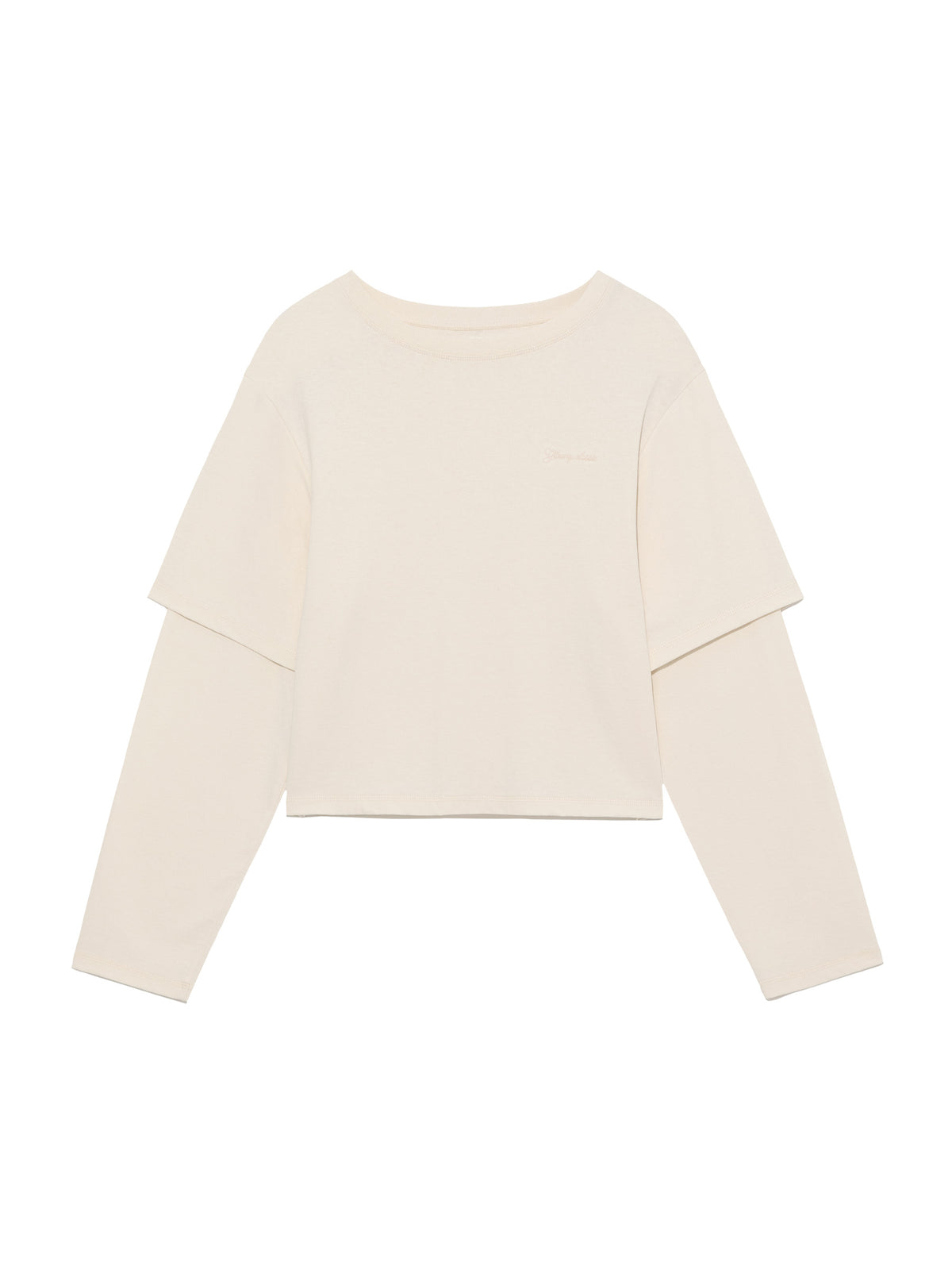 GLOWNY G Double Sleeve Letter Tee (Ivory)