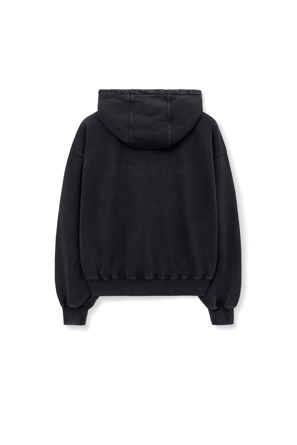 [matinkim] ZIPPER POINT WASHED HOODY FOR MEN IN CHARCOAL