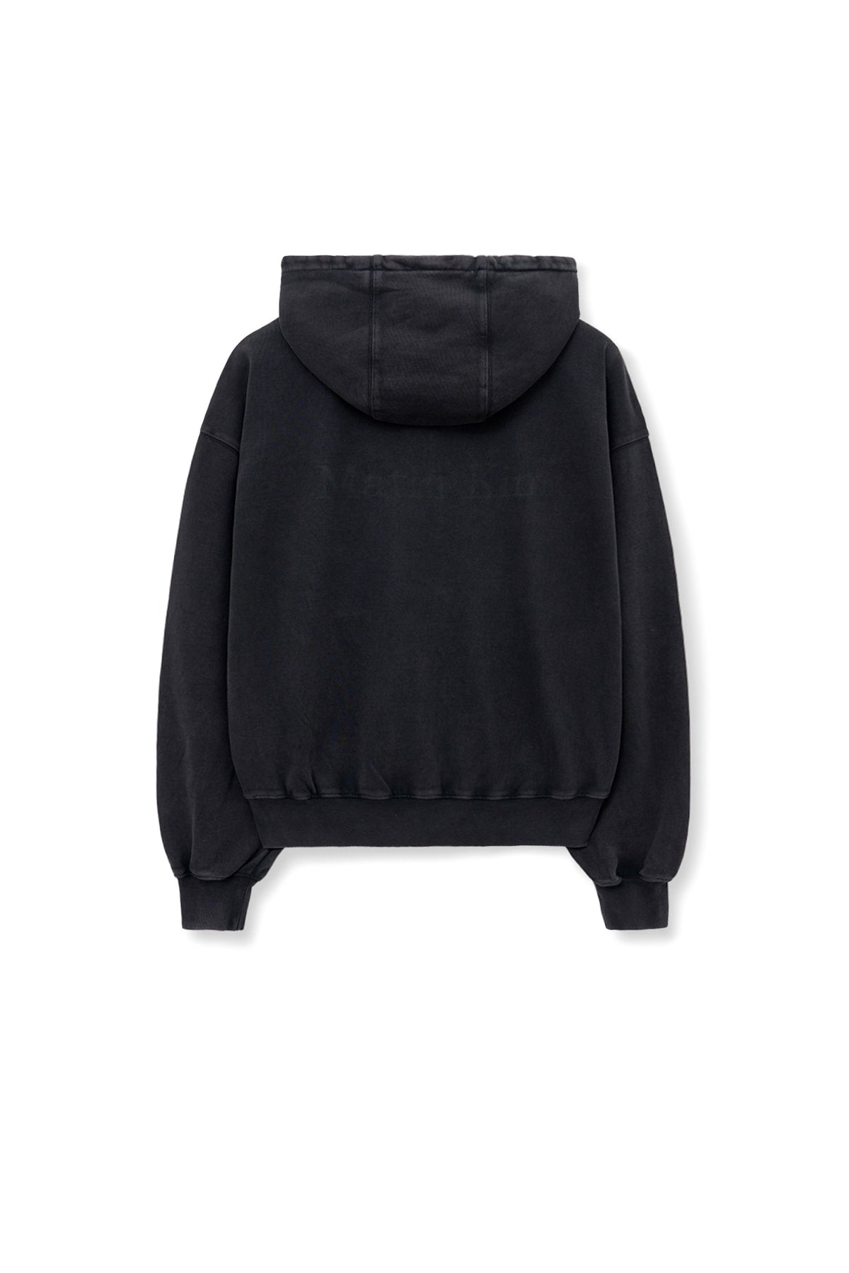 [matinkim] ZIPPER POINT WASHED HOODY FOR MEN IN CHARCOAL