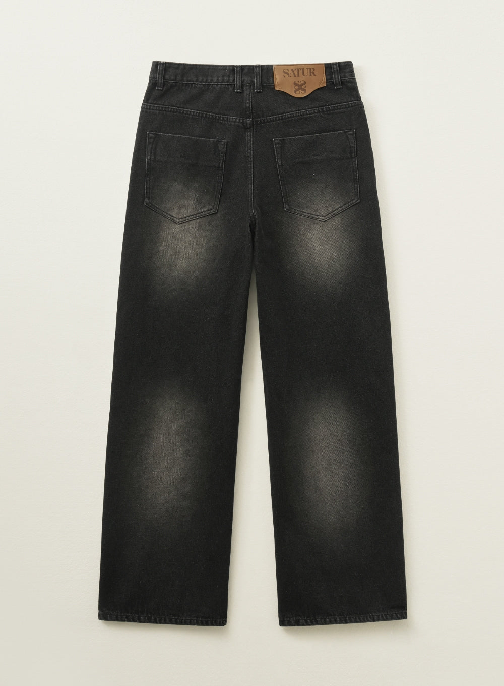 [satur] Brooklyn Newtro Wide Washed Denim Pants - Newtro Black
