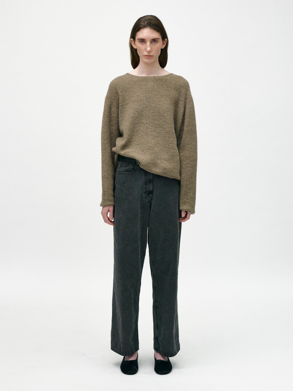 Nothing Written Nep boat neck sweater (Biscuit brown)