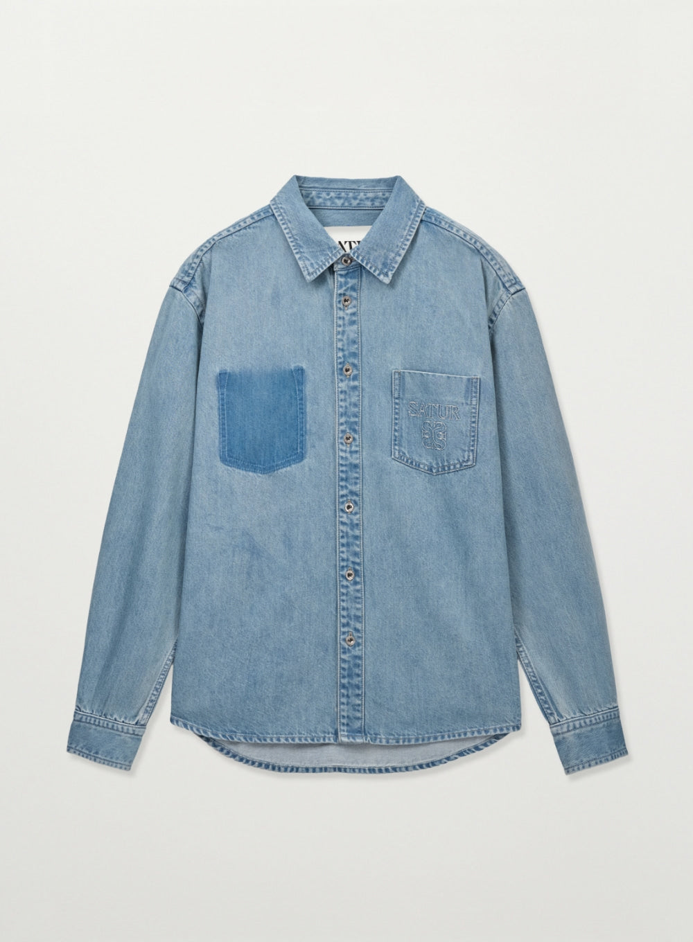 Satur Washed Denim Shirt - Blue