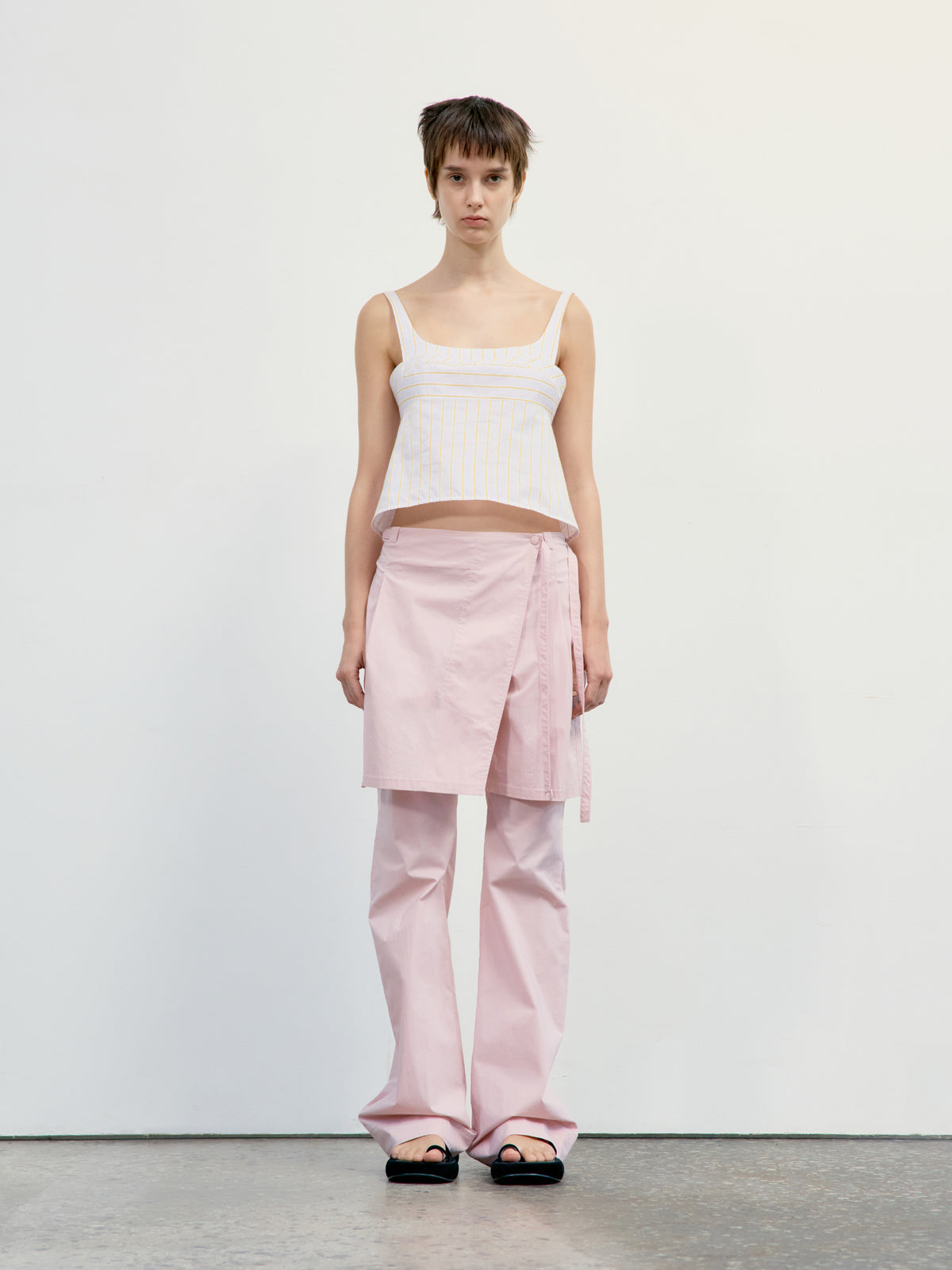 Low Classic New Layered Wrap Skirt Pants Light Pink