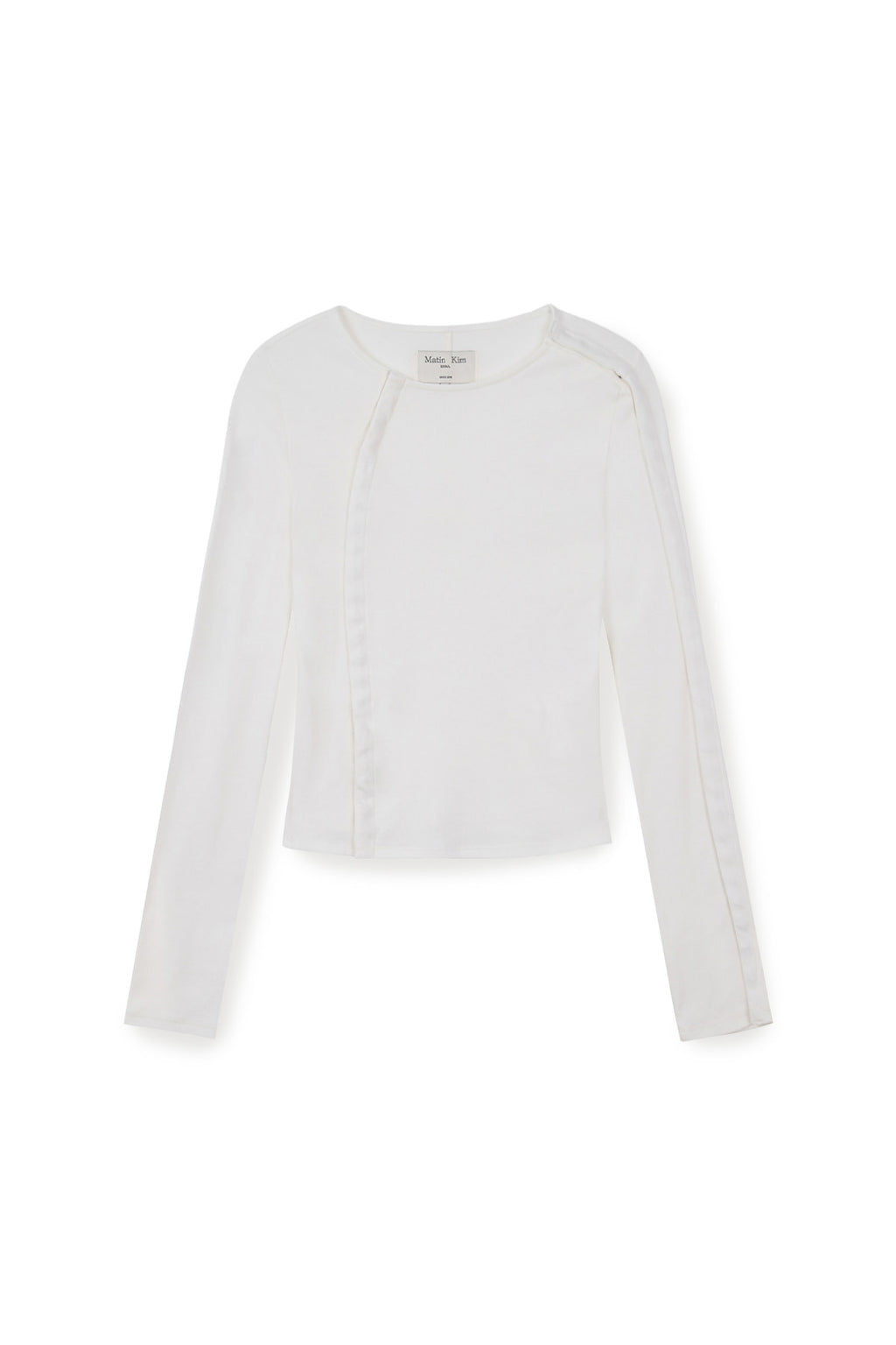 [matinkim] SNAP DETAIL SLIM TOP IN IVORY