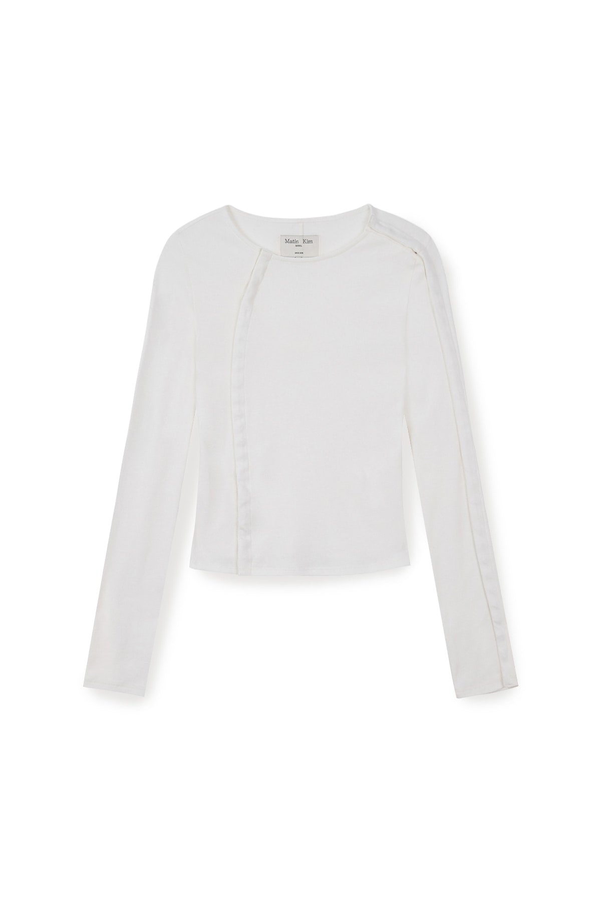 [matinkim] SNAP DETAIL SLIM TOP IN IVORY