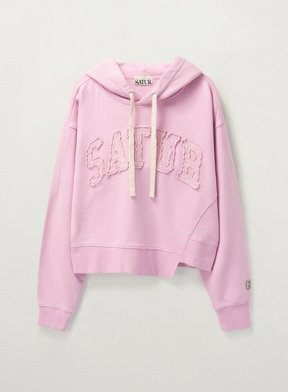 [satur] (W) Dublin Crop Hood T-shirt - Pink