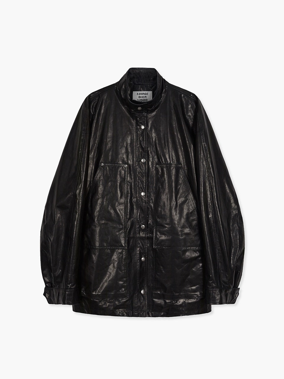 MARGESHERWOOD Leather Outpocket Jacket black