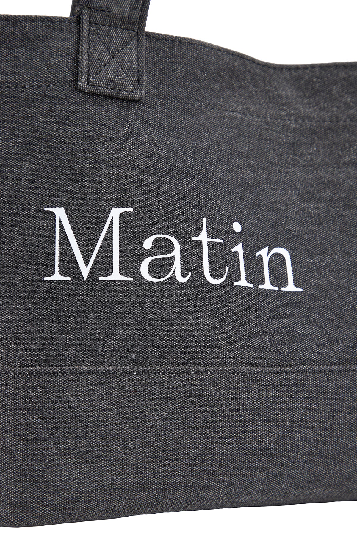 Matinkim Matin Logo Canvas Wide Shoulder Bag IN Charcoal