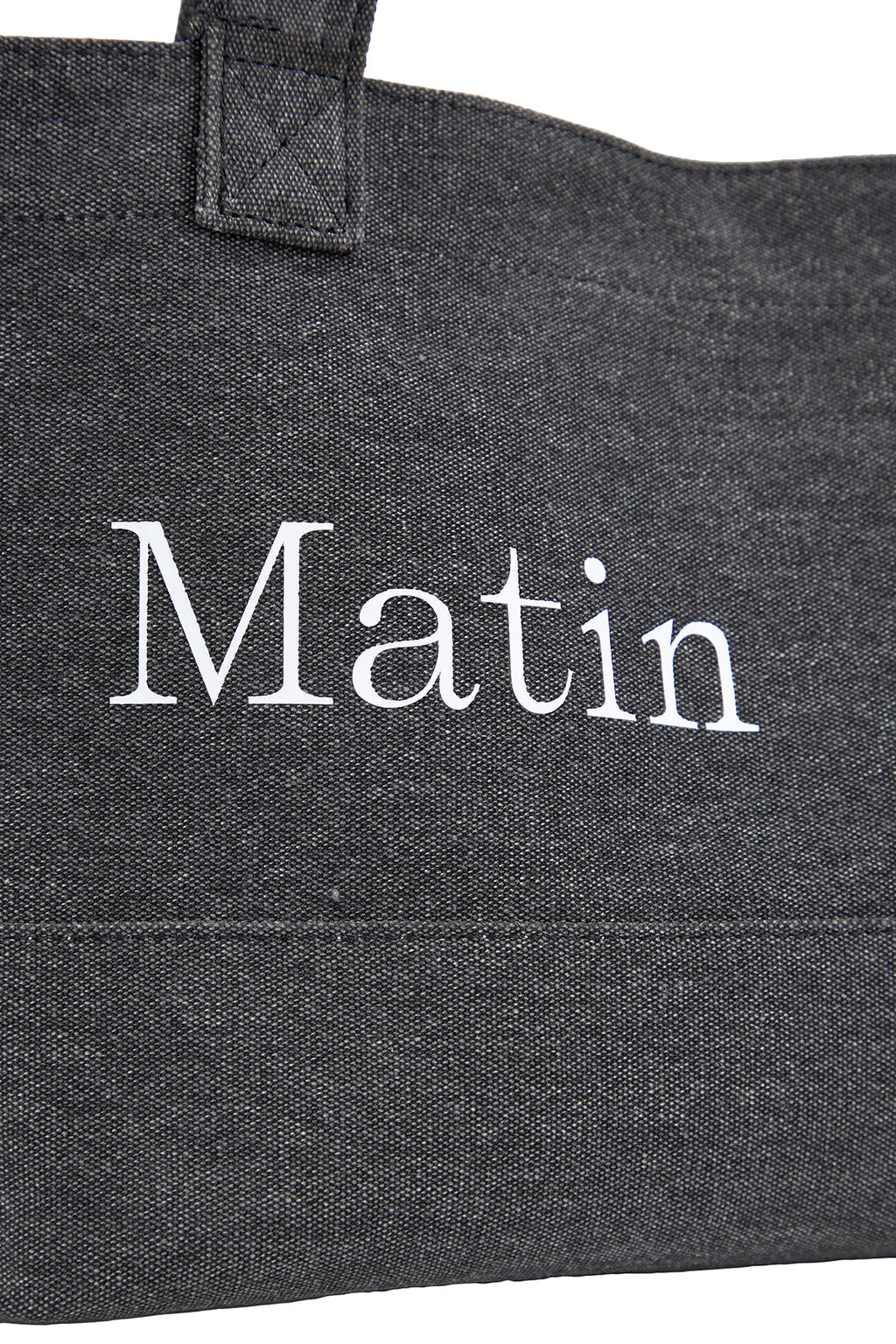 Matinkim Matin Logo Canvas Wide Shoulder Bag IN Charcoal