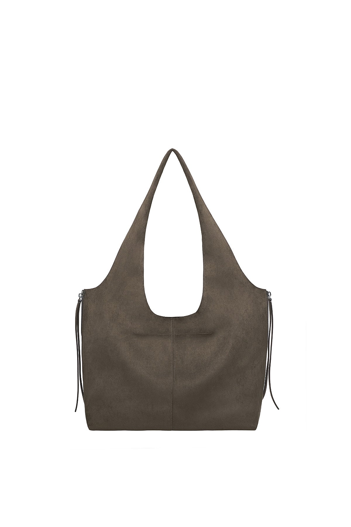 Matinkim Side Zip Suede Shoulder Bag IN Charcoal