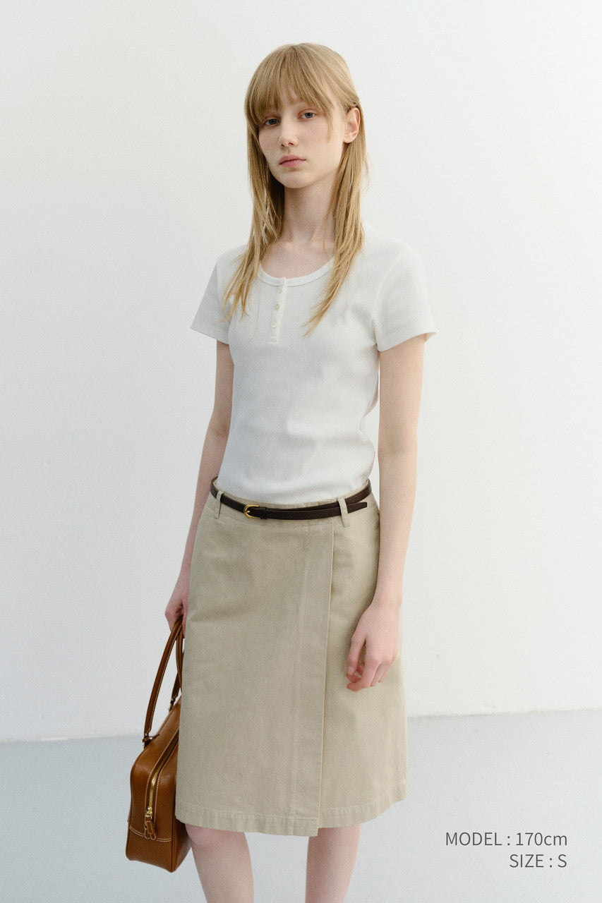 Dunst Classic Scoop Neck Top Ivory