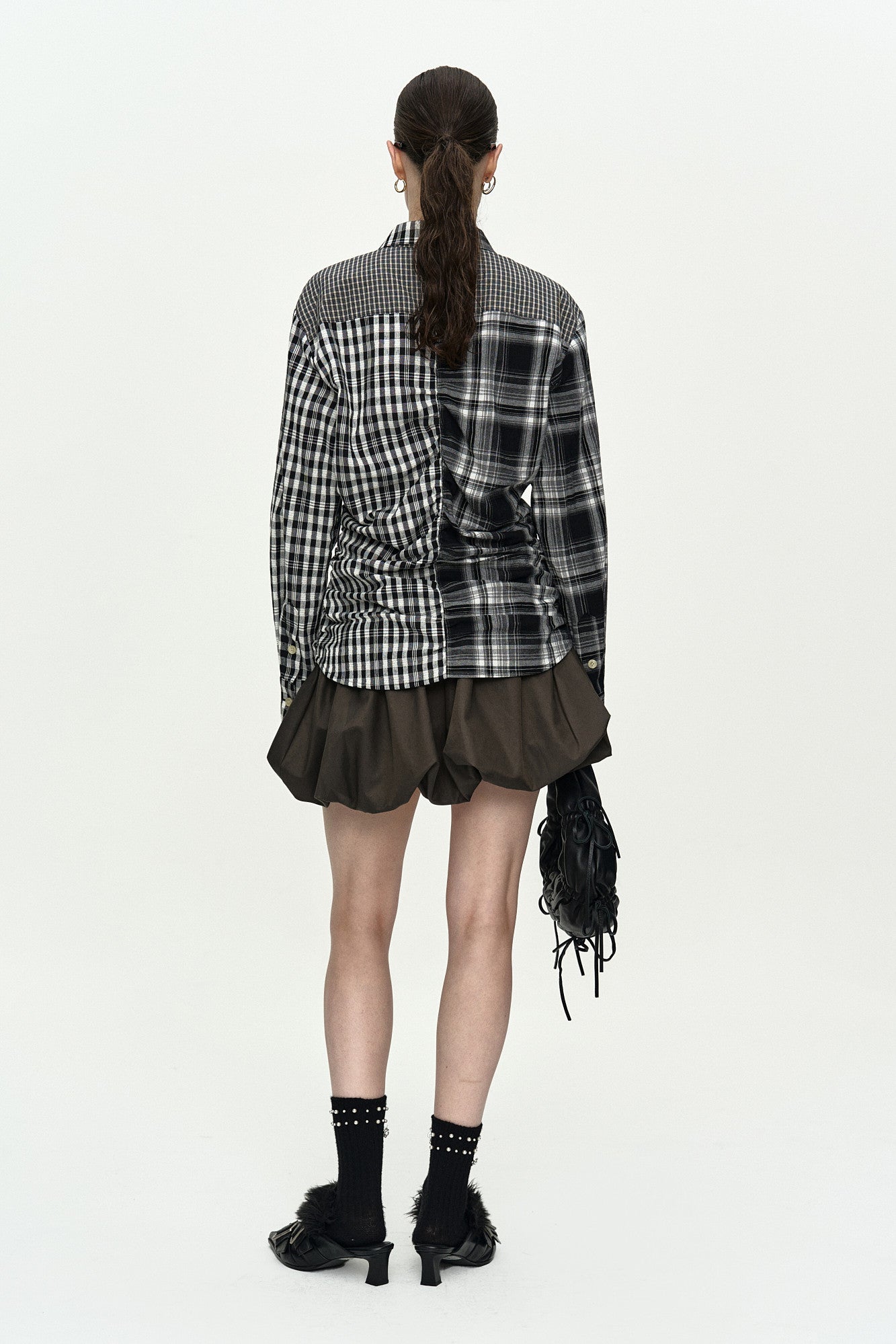Andersson Bell [Exclusive] Shirred Check Shirt