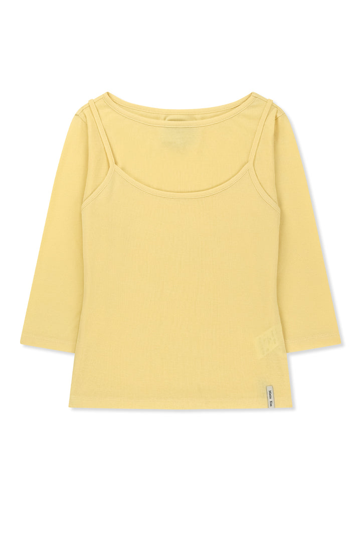 Matinkim 3/4 Sleeve Top & Tank Layered Set IN Yellow