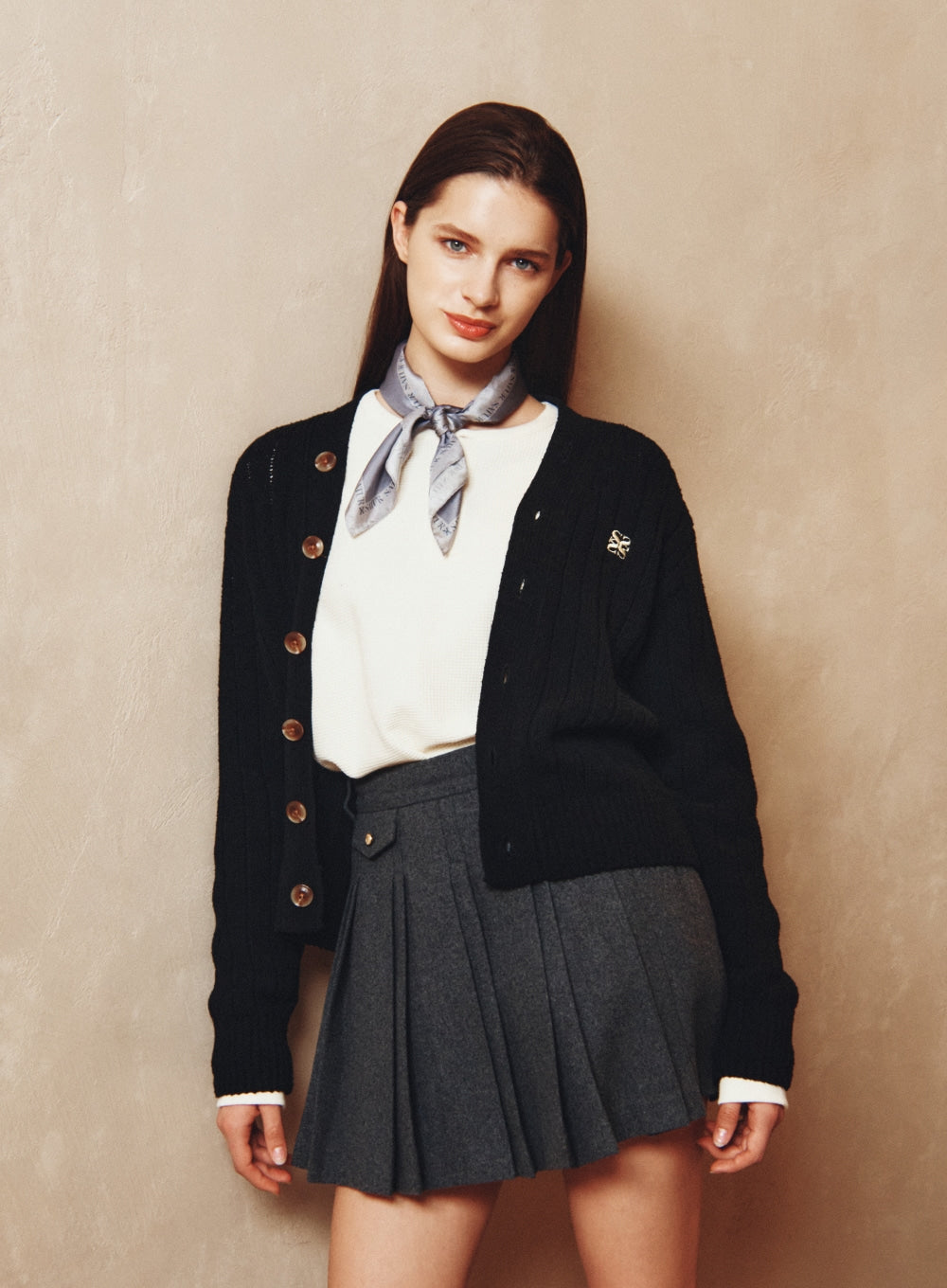 [satur] (W) Faro Over Size Boucle Cardigan - Classic Black