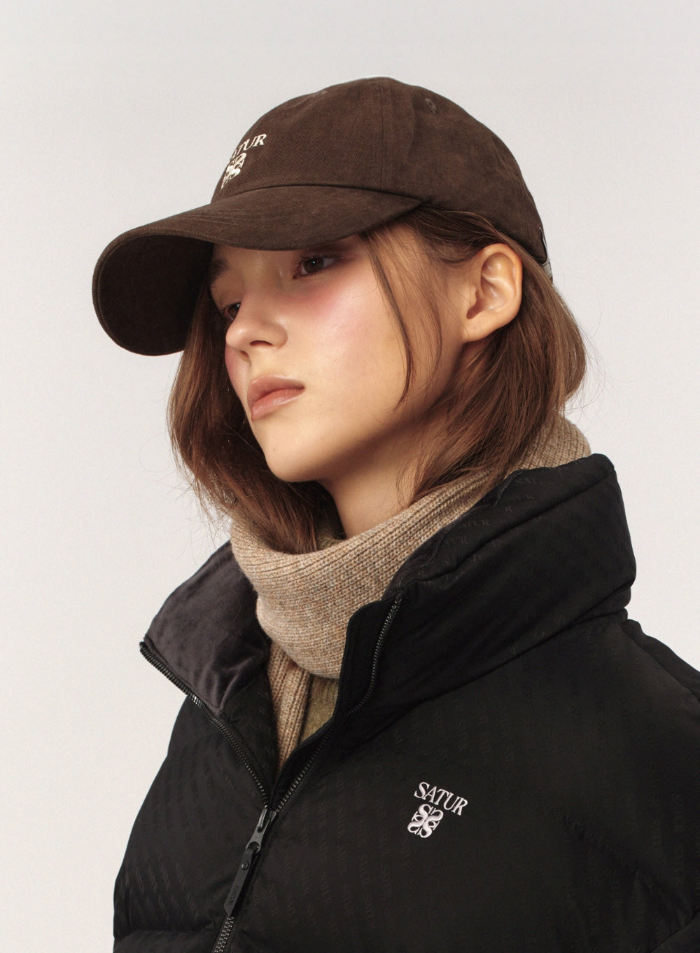 [satur] Loren Apero Small Logo Ball Cap - Brown