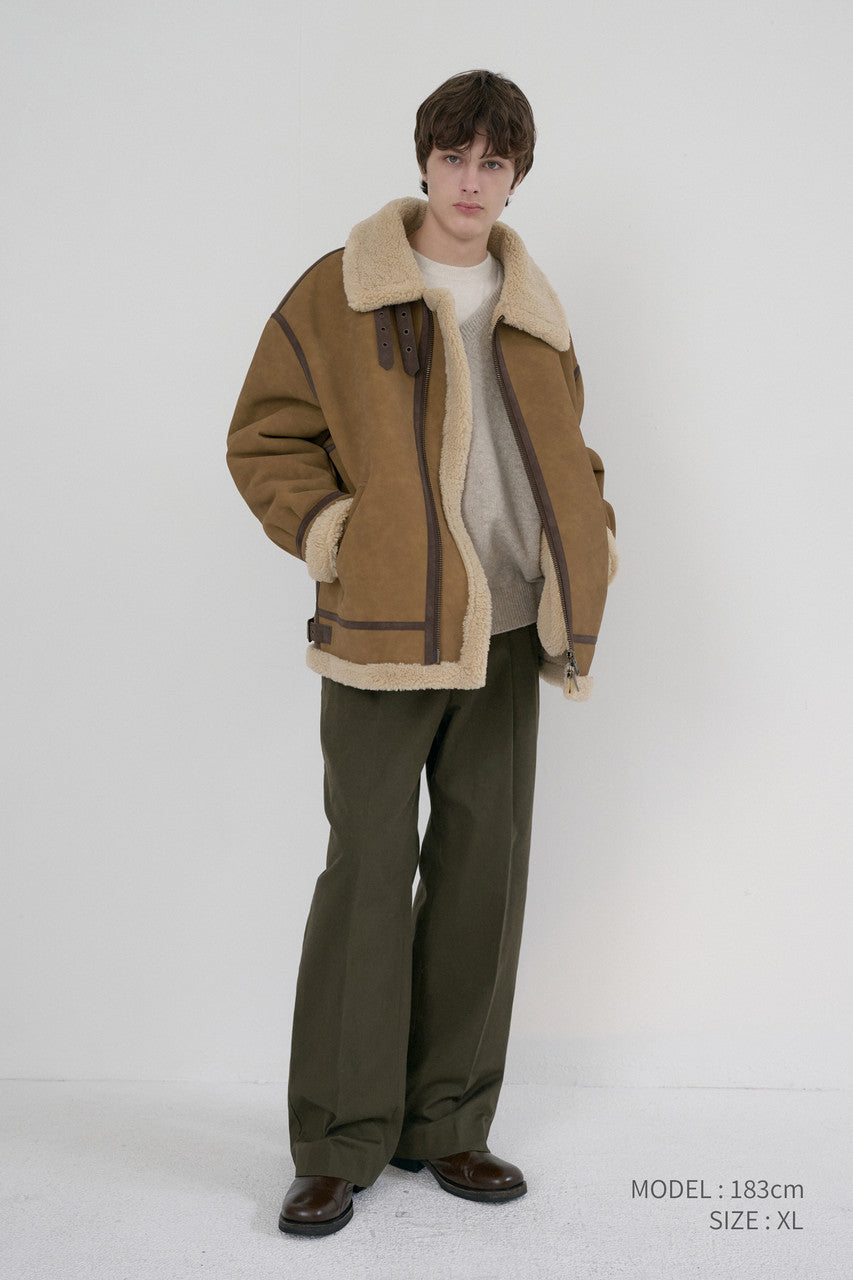 Dunst Unisex B-3 Shearling Jacket Camel