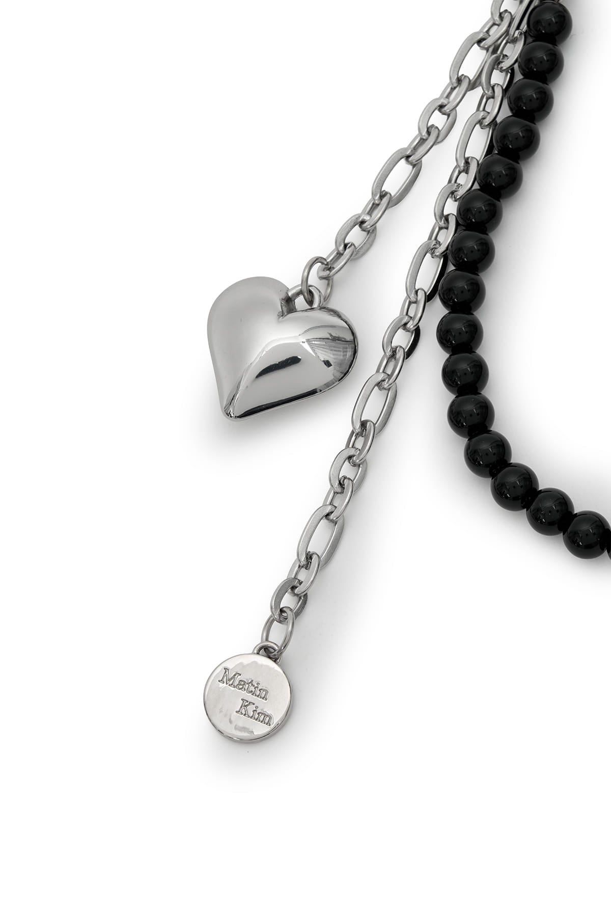 Matinkim Matin Heart Charm Keyring IN Black