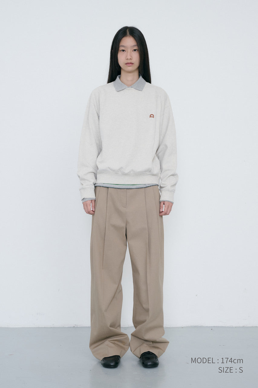 Dunst Unisex Dunst Logo Crease Sweatshirt Oatmeal Melange