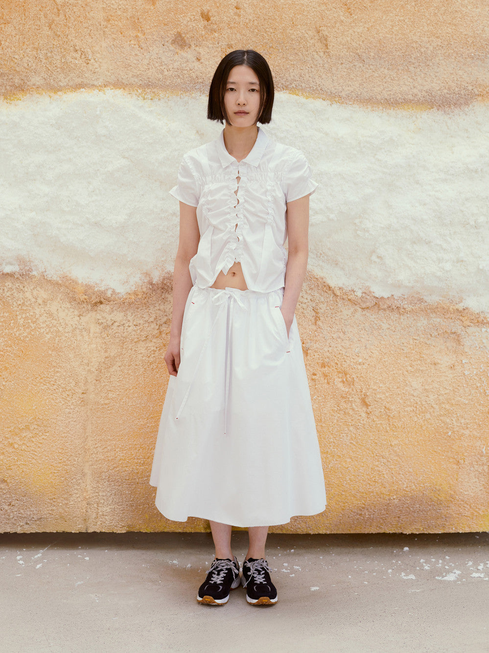 Low Classic Wrinkle Half Sleeve Shirt White