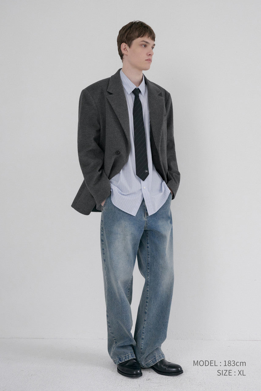 Dunst Unisex Layered Cashmere Blazer Charcoal Grey