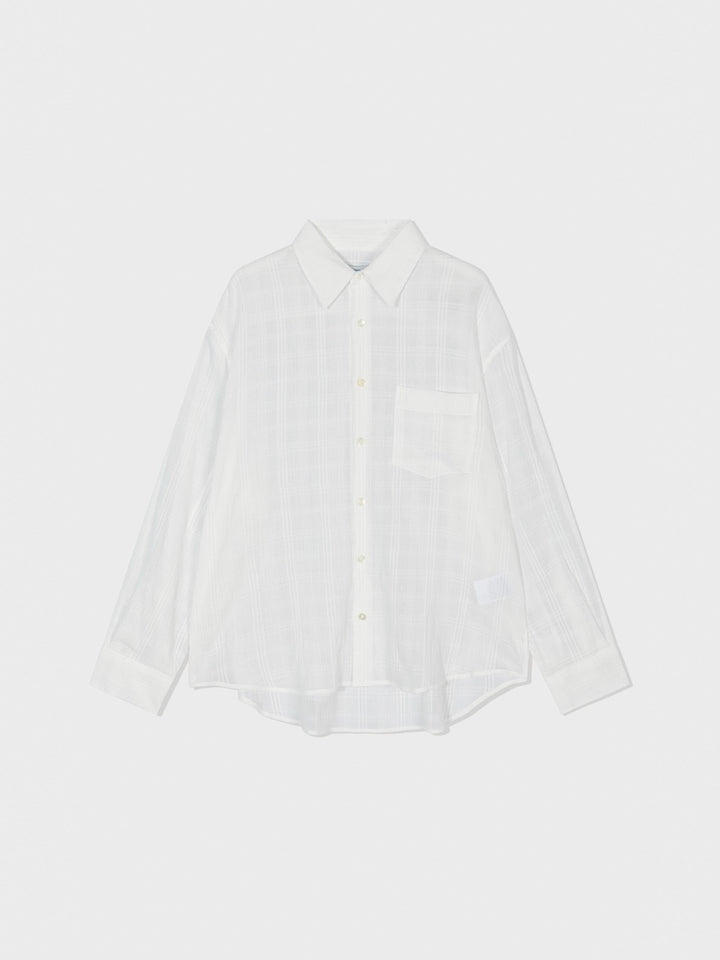 Low Classic Oversized Lc Checked Shirt White