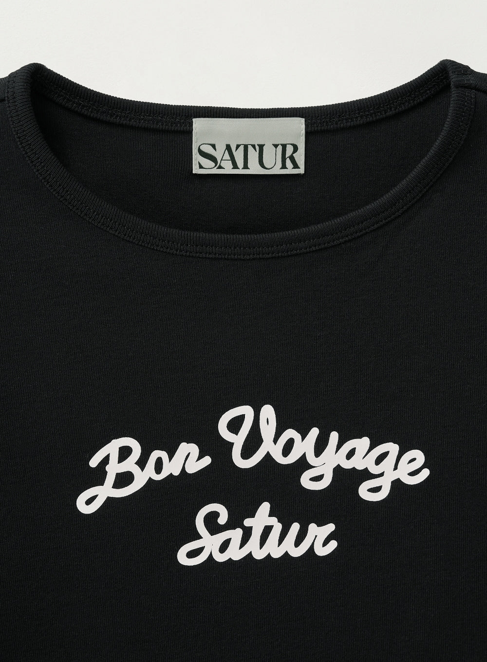 [satur] (W) Bon Voyage Slim Fit Crop T-Shirt - Black