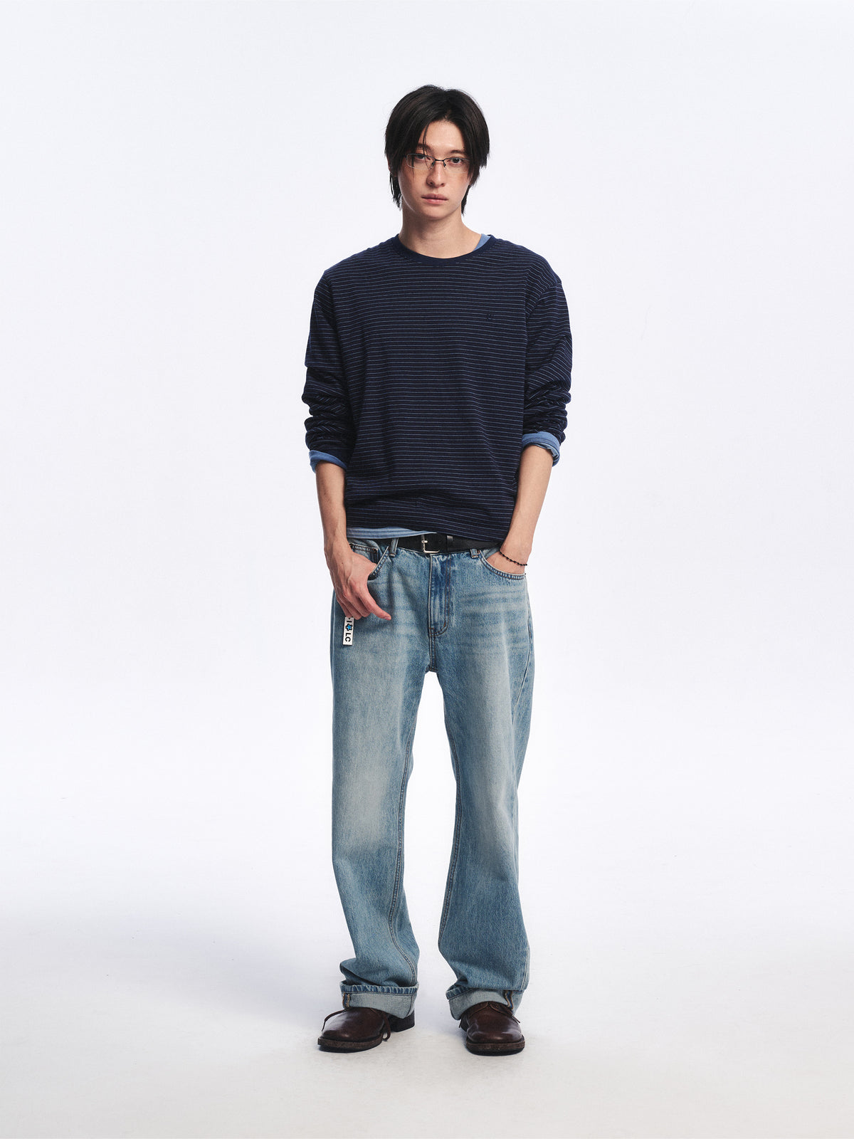 Low Classic Striped Regular-Fit Tee Navy