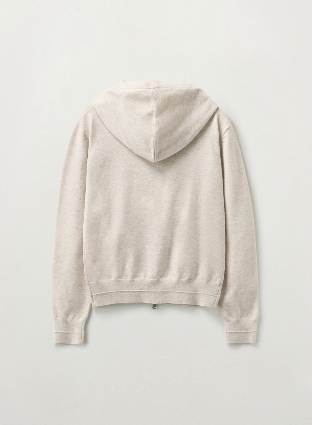 [satur] (W) Classic Knit Hood Zip-up - Oatmeal