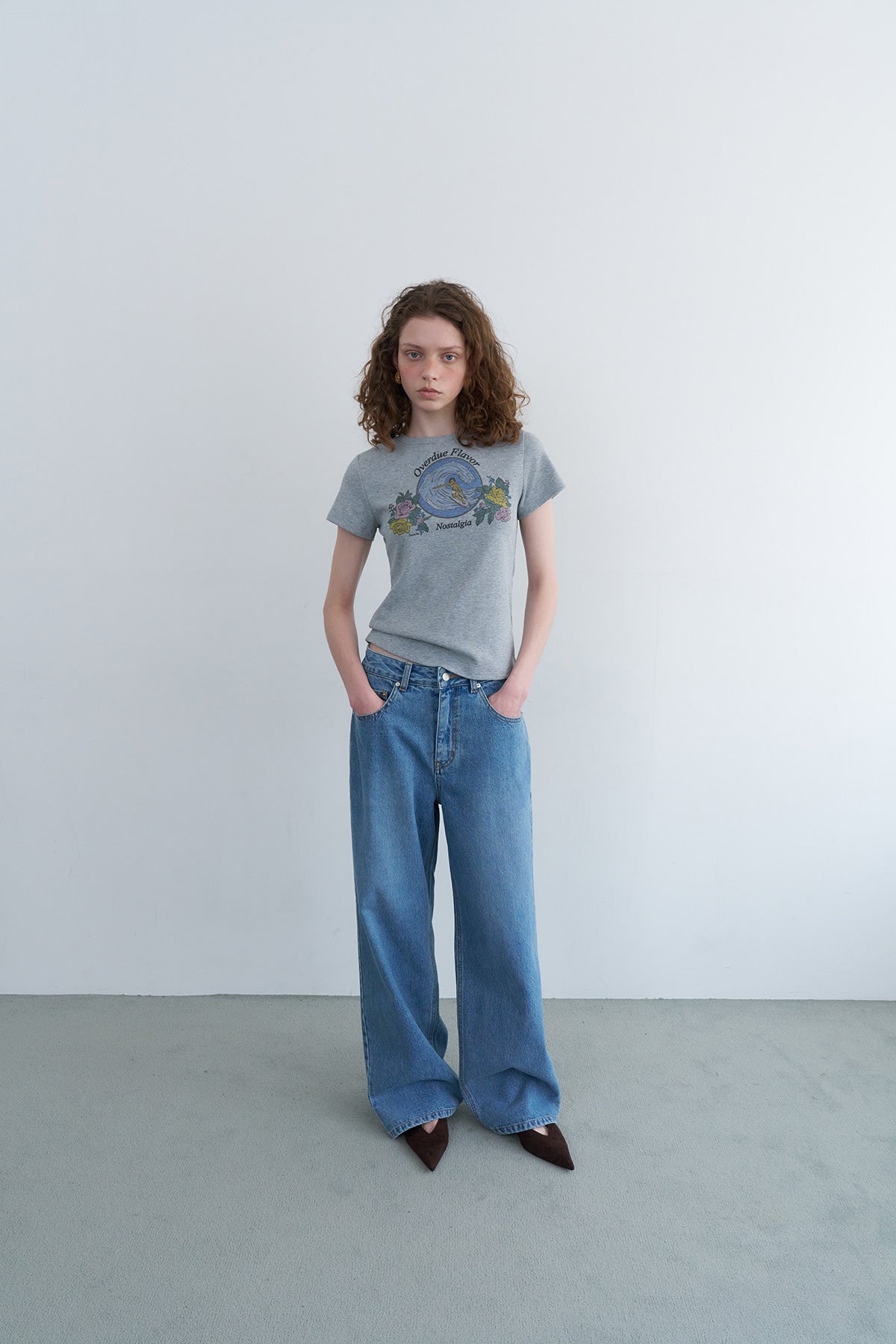 Overdueflair Retro Artwork T-Shirt Grey